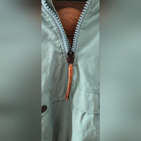 Naketano Benflicker Womens M Blue Teal Anorak Hooded Pullover Jacket Half Zip - Picture 9 of 16